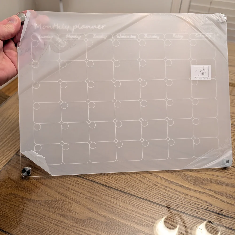 1 Monthly & 1 Weekly Transparent Magnetic Calendar for Fridge. New in box
